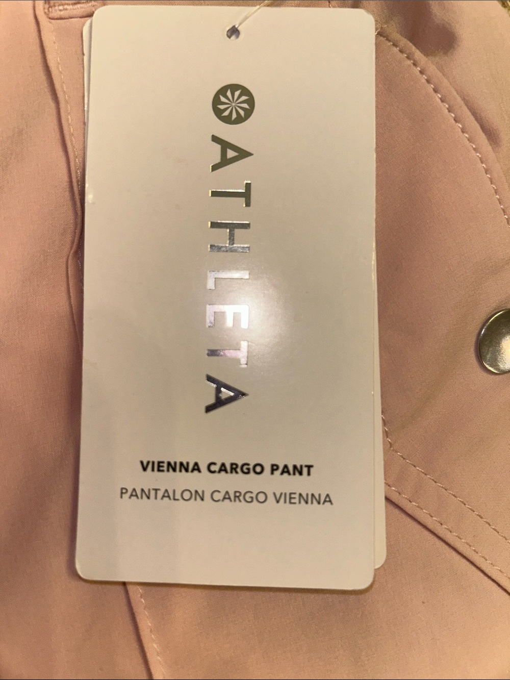 Athleta NWT Vienna Cargo PANTS Pink High Rise Straight-Leg Trousers Size 10 - Picture 8 of 16